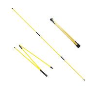 Eshan Golf Alignment Sticks 2 Pack Swing Training Aid Equipment Collapsible Trainer Practice Rods Posture Corrector in Handy Storage Tube Case for Men Women Golfer Swinging (Yellow)