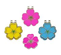 Eshan Golf Ball Marker and Magnetic Golf Hat Clip Set Flower Clover Shape Clips Markers Golf Bag Accessories Court Gift for Men Women Golfer (Flower)