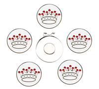 Eshan Golf Ball Markers Magnetic Hat Clips Set Golf Bag Accessories Gift for Men Women Golfer Fan (5 Ball Markers & 1 Hat Clip) (Crown)