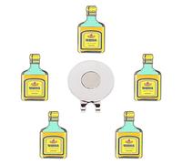 Eshan Golf Ball Markers Magnetic Hat Clips Set Golf Bag Accessories Gift for Men Women Golfer Fan (5 Ball Markers & 1 Hat Clip) (Tequila)