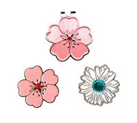 Eshan Magnetic Golf Ball Markers and Novelty Golf Hat Clip Set Flower Shape Clip Crystal Flower Ball Markers Golf Bag Accessories Court Gift for Men Women Golfer