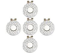 Eshan Magnetic Golf Hat Clips 5 Pack Golf Ball Marker Holder Men Women Golfer Gifts Golf Sports Court Accssories For Golf Gloves Hats Bags Caps Visor Belt Pocket Lot (Embossed)