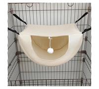 ESHDGFYB Cat hammock, pet bed, all year round, breathable sandwich mesh, cat cage, hanging pet basket(Cream,M)