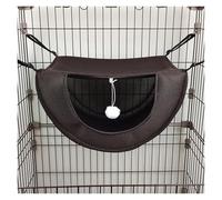 ESHDGFYB Cat hammock, pet bed, all year round, breathable sandwich mesh, cat cage, hanging pet basket(Tea Brown,M)