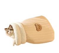 ESHDGFYB Cat Nest Sleeping Bag,pet sleeping bag, Warm Indoor Cat Cave Bed, Washable Pet Supplies Cushion Pad Cuddle Bed Mat For Cats Dog (white M)(Brown,M)