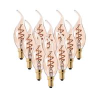 ESHINEDE 10PCS Dimmable LED Candle Light Bulb 2200K Retro LED Flame Effect Fire Bulb C35T Decorative Led Bulb 3W E14 Base Flame Lamp