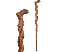 ESHINEDE Handmade Wooden Walking Stick Crutch Walking Cane Form Twisted Hickory Handcrafted Wood Cane with Handle, Unisex Cane Natural Affordable Gift