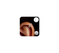 ESHIONER G23 Titanium Conch Piercing Jewelry Helix Hoop Septum Rook Tragus Piercing Nose Ring Hypoallergenic Hinged Segment Clicker 16G 8MM Silver Double CZ Hoop Cartilage Earrings for Women