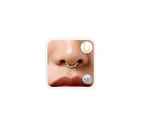 ESHIONER G23 Titanium Septum Nose Rings for Women Gold Hypoallergenic Flower Septum Clicker Ring Cute Small Hinged Segment Clicker 10MM 16G Septum Piercing Jewelry