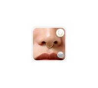 ESHIONER G23 Titanium Septum Nose Rings for Women Gold Hypoallergenic Waterdrop Septum Clicker Ring Cute Small Hinged Segment Clicker 10MM 16G Septum Piercing Jewelry