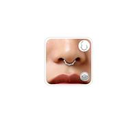 ESHIONER G23 Titanium Septum Nose Rings for Women Silver Hypoallergenic Flower Septum Clicker Ring Cute Small Hinged Segment Clicker 8MM 16G Septum Piercing Jewelry