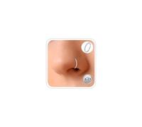 ESHIONER Nose Ring G23 Titanium Hypoallergenic Septum Conch Piercing Jewellery Helix Cartilage Tragus Gold Silver Black Thin Small Nose Hoop CZ Clip on Ear Lip Rings 18G 6MM 1 Piece