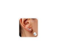 ESHIONER Sterling Silver Stud Earrings for Women 925 Silver Cubic Zirconia Mini Earrings 3/4/5mm Sleeper Earring Hypoallergenic White Gold Plated Silver Stud Earrings Set for Women Girl 3 Pairs