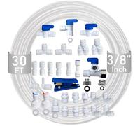 ESHIONG NSF Certified 3/8" O.D. Push to Connect Fittings for RO (Reverse Osmosis) Water Filter 30 pcs+30 feet 3/8" Water tubing.