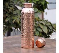 Eship Exports Pure Hammered Copper Water Bottle - Handmade Copper Drinkware, 32 Oz Leak Proof Vessel with Lid