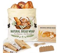 Eshodrom Beeswax Bread Bag for Freezer, 43 * 33cm Natural Beeswax Lining