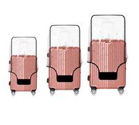 Esholife Clear PVC Luggage Cover Protectors Suitcase Cover for Suitcase TSA Approved, Black frame, 20/24/28（3 piece set）