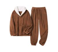 ESHOO Girls Boys Fuzzy Pants Set Fleece 2 Piece Outfits Kids Fall Winter Flannel Loose Fluffy Pullover Sweatshirt Top Pants Loungewear Homewear