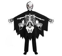 ESHOO Kids Halloween Skeleton Cloak Bat Costume Toddlers Boys Girls Glow in Dark Hooded Cape Halloween Wings Poncho Cosplay Role Play Child Fancy Dress Up