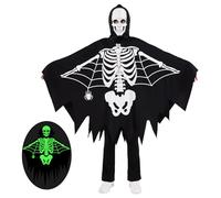 ESHOO Kids Halloween Skeleton Cloak Toddlers Glow in Dark Hooded Cloak Halloween Wings Poncho Cape Cosplay Role Play