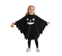 ESHOO Toddler Kids Ghost Cloak Halloween Costumes Unisex Boy Girls Black Luminous Cosplay Outfit Hoodie Poncho Pumpkin Capes