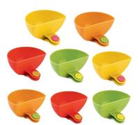 Eshylala 8 Pack Dip Clip Bowl Plate Holder Dipping Sauce Cups Chip Holder Dish Chip and Dip Serving Set for Tomato Sauce Salt Vinegar Sugar Flavor Spices Dip Container Bowl, Assorted Colors