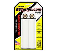 ESI Chunky Silicone Handlebar Grips 130mm WHITE Mountain Hybrid Flat Bar Road