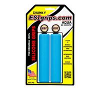 ESI Chunky Silicone Handlebar Grips Aqua 130mm Mountain Hybrid Flat Bar Road