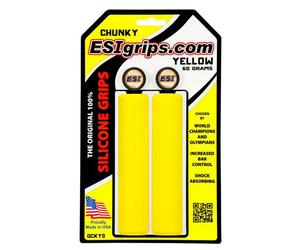 ESI Chunky Silicone Handlebar Grips Yellow 130mm Mountain Hybrid Flat Bar Road