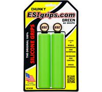 ESI Chunky Silicone Handlebar Grips 130mm GREEN Mountain Hybrid Flat Bar Road