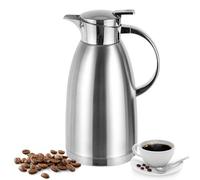 Esilihom 2.3L/81oz Thermal Coffee Jug,Double Walled Vacuum Carafe Jug | Stainless Steel Coffee Pot, Insulated Teapot with Press Button Top, Warm & Cold Retention for Tea, Water, Drink, Silver