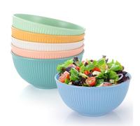 Esilihom 6Pcs Unbreakable Cereal Bowls, 655ml Lightweight Bowl Set, Reusable Plastic Bowls for Party, Picnics, Camping, Breakfast, Salad, Pasta, Soup, Noodles, Snack, Dishwasher & Microwave Safe