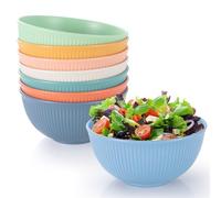 Esilihom 8Pcs Unbreakable Cereal Bowls Set, 655ml Lightweight Bowl, Reusable Plastic Bowls for Party, Picnics, Camping, Breakfast, Salad, Pasta, Soup, Noodles, Snack, Dishwasher & Microwave Safe