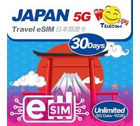 eSim Devices Only | Happy 5G Japan eSIM 30Days Unlimited Data | 15GB of 5G High-Speed Data | Support iPhone & Android Devices | Easy Activation | No Need Registration