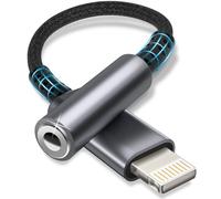 Esiposs Lightning to 3.5 mm Headphone Jack MFi Certification Lightning to Jack HiFi Headphone Adapter Audio Adapter Dongle Compatible with iPhone 14/13/12/11/X/8/7/Pad/i-OS, Grey
