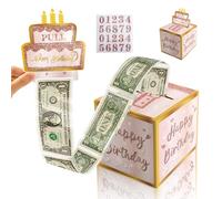 Esitrormi 18th Birthday Gifts, Money Box for Cash Gift - Rose Gold Pull Out Design with DIY Number Stickers for Milestone Celebrations