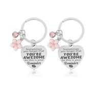 Esitrormi 2Pcs Inspirational Heart Keychains Friendship Gift Keyrings