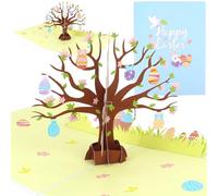Esitrormi 3D Pop Up Easter Card, Colorful Bunny Egg 3D Scene Greeting Card with Envelope - Blank Message Space for Kids Family Spring Holiday Celebrations