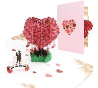 Esitrormi 3D Pop Up Love Tree Valentines Card with Envelope, Romantic Heart-Shaped Design Anniversary Greeting Valentine's Day Cards for Her Him Wife Husband Girlfriend Boyfriend Birthday Wedding