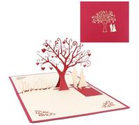 Esitrormi 3D Pop Up Love Tree Valentines Card with Envelope, Romantic Heart-Shaped Design Anniversary Greeting Valentine's Day Cards for Her Him Wife Husband Girlfriend Boyfriend Birthday Wedding