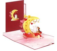 Esitrormi 3D Pop Up Moon Cat Dog Valentines Card with Envelope - Birthday Anniversary Mother's Day Get Well Soon Cards for Her Him Wife Husband Girlfriend Boyfriend Mum Dad