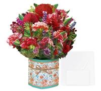 Esitrormi 3D Pop Up Rose & Carnation Bouquet Card - Valentines Birthday Get Well Soon Anniversary Mother's Day Card with Envelope for Her Him Wife Husband Girlfriend Boyfriend Mum Dad