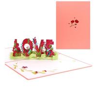 Esitrormi 3D Pop Up Valentines Anniversary Card - Love Design with Envelope for Birthday Mother's Day Thank You - Valentines Gifts for Her Him Wife Husband Girlfriend Boyfriend Mum Dad