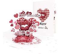 Esitrormi 3D Pop Up Valentines Card with Envelope, Funny Lips & Heart Design Anniversary Greeting Valentine's Day Cards for Her Him Wife Husband Girlfriend Boyfriend