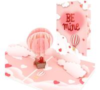 Esitrormi 3D Pop Up Valentines Card with Envelope, Romantic Hot Air Balloon Design Anniversary Greeting Valentine's Day Cards for Her Him Wife Husband Girlfriend Boyfriend Birthday Wedding
