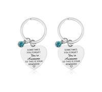 Esitrormi Friendship Gifts Keychains, 2Pcs Heart Keyring Set - Inspirational Reminder Keyrings for Friends Loved Ones Coworkers