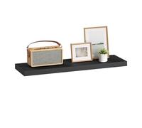 eSituro Black Floating Shelf for Living Room Decor, Kitchen Shelf Wall Mounted with Storage, Display Shelves Easy to Install, 80cm
