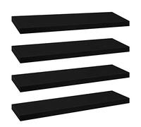 eSituro Black Floating Shelves, 30cm Small Set of 4, Wall Shelves for Living Room Decor, Kitchen Shelf Wall Mounted with Storage, Easy to Install