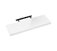 eSituro White Floating Shelf for Living Room Decor, High Gloss Wooden Wall Shelf for Bedroom Modern, Display Shelves Easy to Install, 80cm