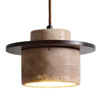 ESIYUVO Japanese Wabi Sabi Pendant Light, Nordic Travertine Chandeliers Natural Stone Shade, Home Accessories Ceiling Lamp Fixture, For Dining Room Bedside Kitchen Island Hallway(7.8'' W X 5.5'' H)
